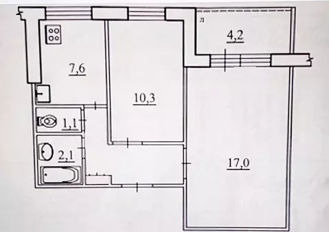 2-к кв. Самарская область, Самара просп. Карла Маркса, 514 (45.3 м)