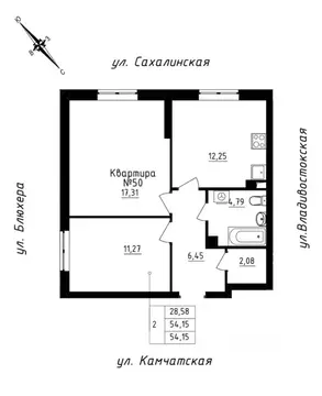 2-к кв. Свердловская область, Екатеринбург ул. Кронштадтская, 30 ...
