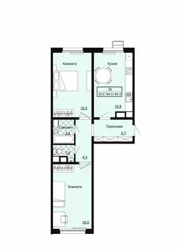 2-к кв. Владимирская область, Ковров Квартал Авиатор жилой комплекс ...