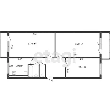 3-комнатная квартира: Белгород, Белгородский проспект, 96 (62.6 м)