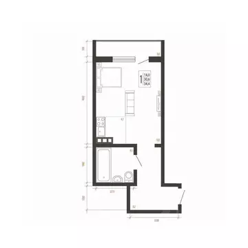 1-к кв. Иркутская область, Иркутск Свои Вместе жилой комплекс (34.4 м)