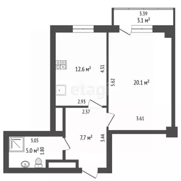 1-к кв. Самарская область, Самара Ново-Садовая ул., 347а (45.4 м)
