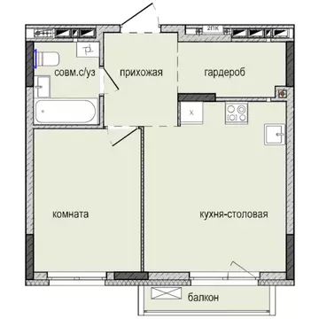1-к кв. Удмуртия, Ижевск Культбаза жилрайон, 8-й мкр, Ежевика жилой ...