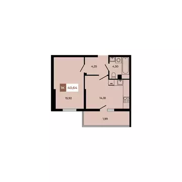 1-комнатная квартира: Щепкинское сельское поселение, посёлок ...