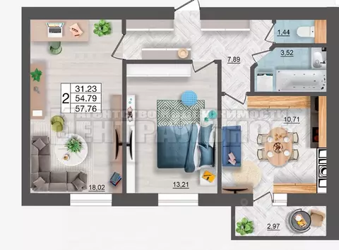 2-к кв. Смоленская область, Смоленск Краснинское ш., 26 (57.76 м)
