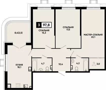 3-к кв. Ставропольский край, Кисловодск Моя Легенда жилой комплекс ...