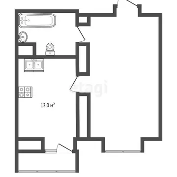 1-комнатная квартира: Самара, 5-я просека, 135 (40 м)
