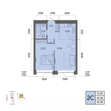 2-к кв. Башкортостан, Уфа Зеленая Роща жилрайон, Урбаника жилой ...