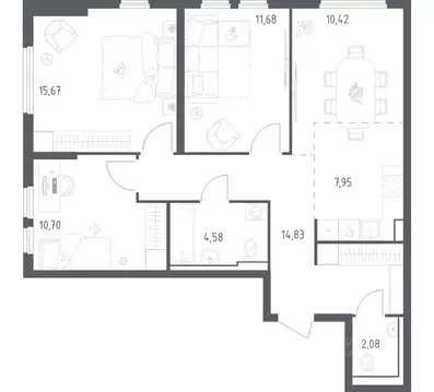 3-к кв. Москва ул. Любучанская, 2к1 (78.7 м)