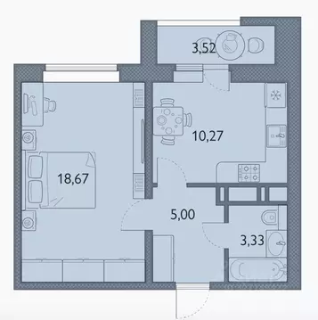 1-к кв. Брянская область, Брянск просп. Станке Димитрова, 67к7 (38.4 ...