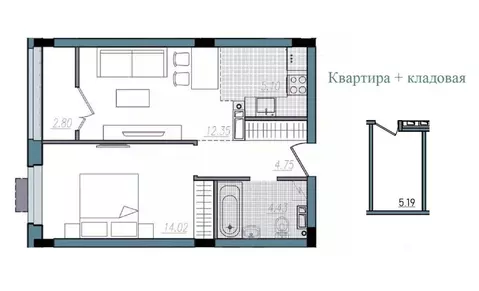 2-к кв. Смоленская область, Смоленск ул. Александра Степанова (43.45 ...