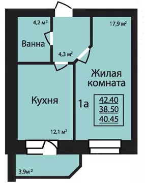 1-к кв. Тамбовская область, Тамбов ул. Имени С.И. Савостьянова, 3 ...