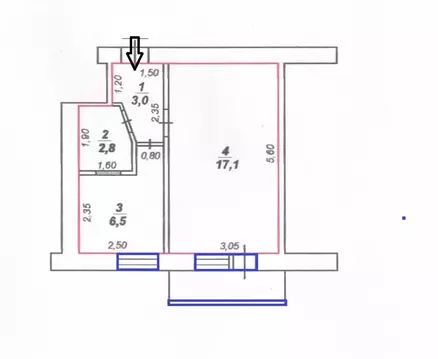 1-комнатная квартира: Симферополь, Киевская улица, 123А (30.3 м)