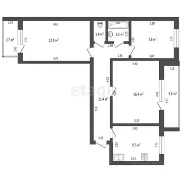3-к кв. Башкортостан, Стерлитамак Вокзальная ул., 13 (62.0 м)