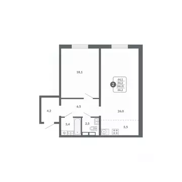 2-к кв. Кировская область, Киров ул. Потребкооперации, 34к1 (66.2 м)