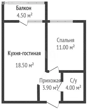 1-комнатная квартира: Краснодар, Конгрессная улица, 41 (38.7 м)
