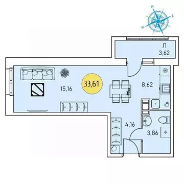 Студия Архангельская область, Архангельск Котласская ул., 30 (33.61 м)