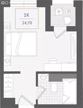 1-комнатная квартира: Сочи, улица Ленина, 280А (24.7 м)