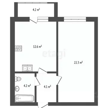 1-к кв. Тамбовская область, Тамбов ул. Карла Маркса, 20Г (46.7 м)