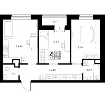 2-к кв. Нижегородская область, Нижний Новгород Ленгородок мкр, Мед ...