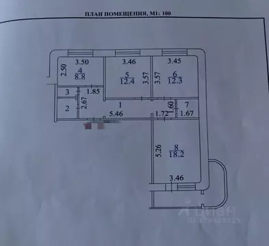 3-к кв. Чувашия, Чебоксары бул. Юности, 13 (79.8 м)