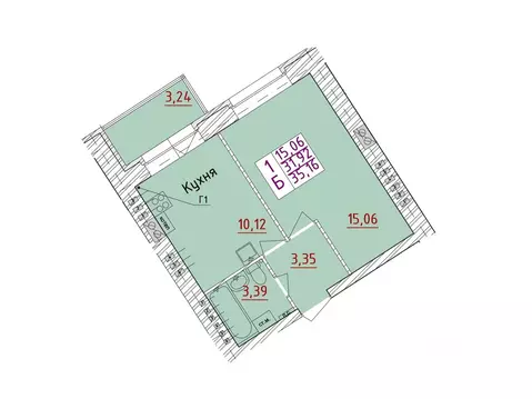 1-к кв. Ярославская область, Ярославский муниципальный округ, пос. ...