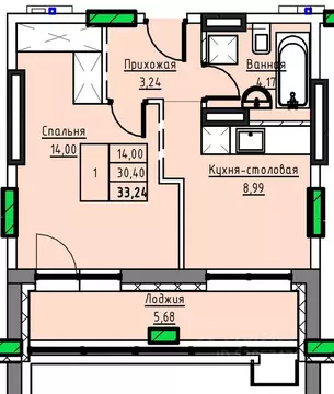 1-к кв. Алтайский край, Заринск 1-й мкр,  (33.24 м)
