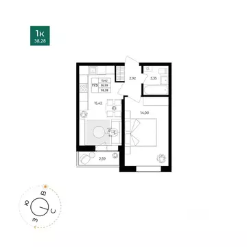 1-к кв. Ярославская область, Ярославль Северный жилрайон, 15-й мкр, 1 ...