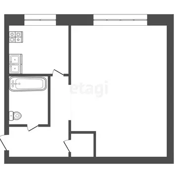1-комнатная квартира: село Кундравы, улица Труда, 83 (33.1 м)