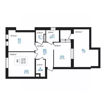 2-к кв. Липецкая область, Липецк Авторский жилрайон,  (81.72 м)