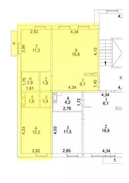 3-комнатная квартира: Челябинск, улица Блюхера, 123Д (56.2 м)