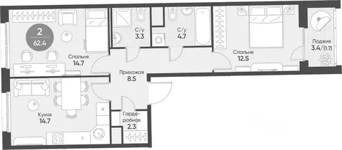 2-к кв. Новосибирская область, Кольцово рп Счастье в Кольцово жилой ...