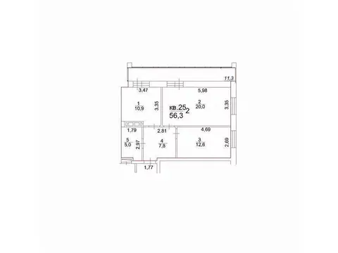 2-к кв. Томская область, Томск тракт Московский, 107 (56.3 м)