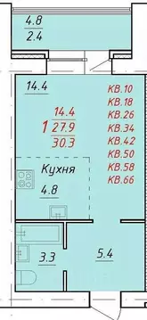 1-к кв. Алтайский край, Новоалтайск Индустриальная ул., 18 (30.3 м)