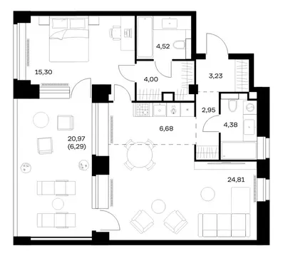 1-к кв. Москва Нова жилой комплекс, к1 (72.16 м)