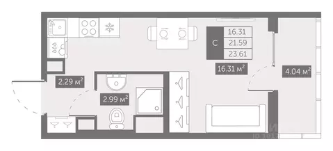 Студия Санкт-Петербург пос. Шушары, Ап-квартал Новый Московский жилой ...