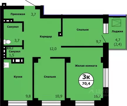 3-к кв. Красноярский край, Красноярск Сад № 2 Локомотивного Депо СНТ, ...