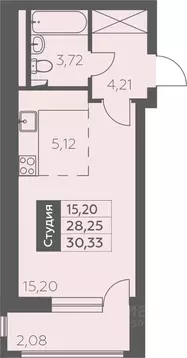 1-к кв. Башкортостан, Уфа ул. Орджоникидзе, 34 (30.33 м)