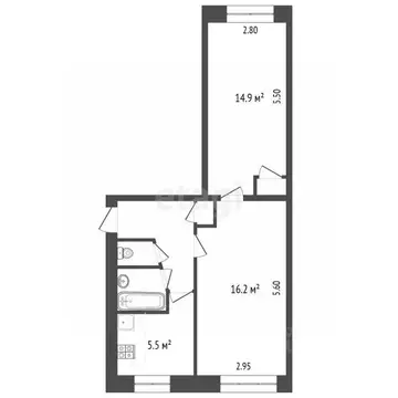 2-к кв. Псковская область, Печоры Вокзальная ул., 9 (44.8 м)