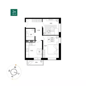 2-к кв. Ярославская область, Ярославль Северный жилрайон, 15-й мкр, 1 ...