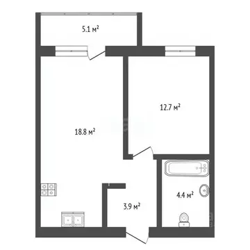 1-к кв. Тюменская область, Тюмень ул. Фармана Салманова, 16 (40.3 м)