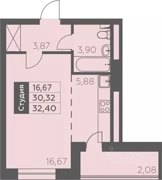 1-к кв. Башкортостан, Уфа ул. Орджоникидзе, 34 (32.4 м)