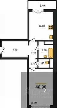 1-к кв. Воронежская область, Новоусманский район, пос. Отрадное ул. ...