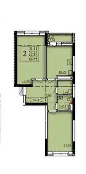 2-к кв. Башкортостан, Уфа Затон-Восточный жилрайон, Паруса жилой ...