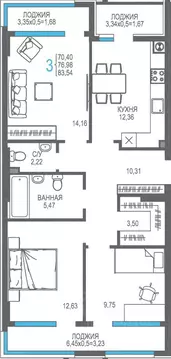 3-к кв. Крым, Алушта ул. Багликова, 27к7 (76.98 м)