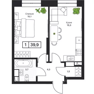 1-к кв. Московская область, Пушкино Пушкино Град жилой комплекс, к2 ...