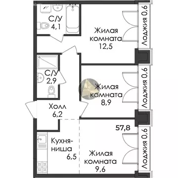 2-комнатная квартира: Санкт-Петербург, набережная Обводного канала, ...