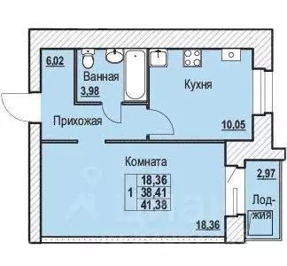 1-к кв. Ярославская область, Ярославль Шпальная ул., 30 (41.38 м)