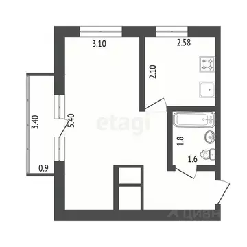 1-к кв. Челябинская область, Челябинск Липецкая ул., 23 (32.2 м)