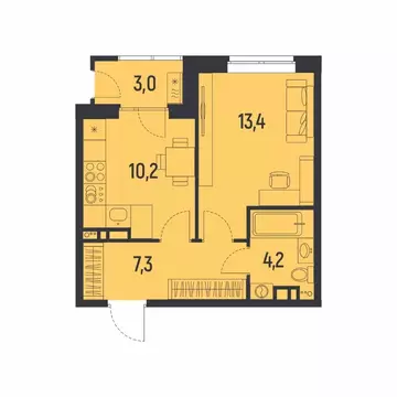 1-к кв. Пермский край, Пермь Ераничи мкр,  (37.2 м)